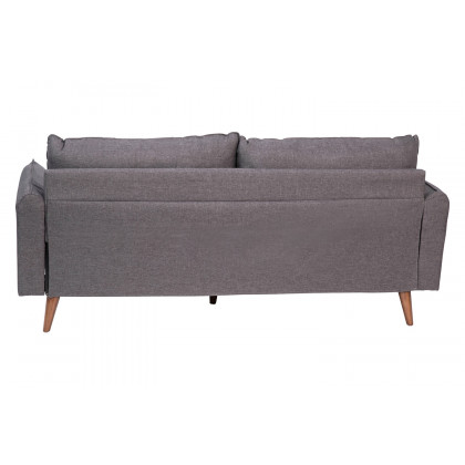 BLNK Evie Faux Linen Fabric Mid-Century Modern Sofa with Solid Wood Legs - Stone Gray