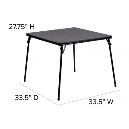 BLNK Madison Folding Card Table and Chair Set 5 Piece - Black