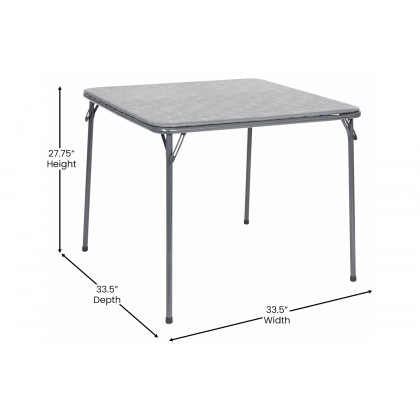 BLNK Madison Folding Card Table and Chair Set 5 Piece - Gray