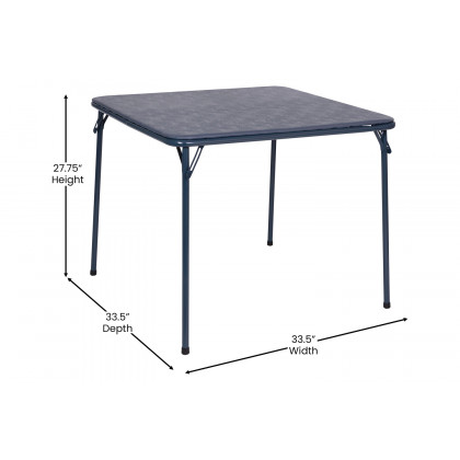 BLNK Madison Folding Card Table and Chair Set 5 Piece - Navy