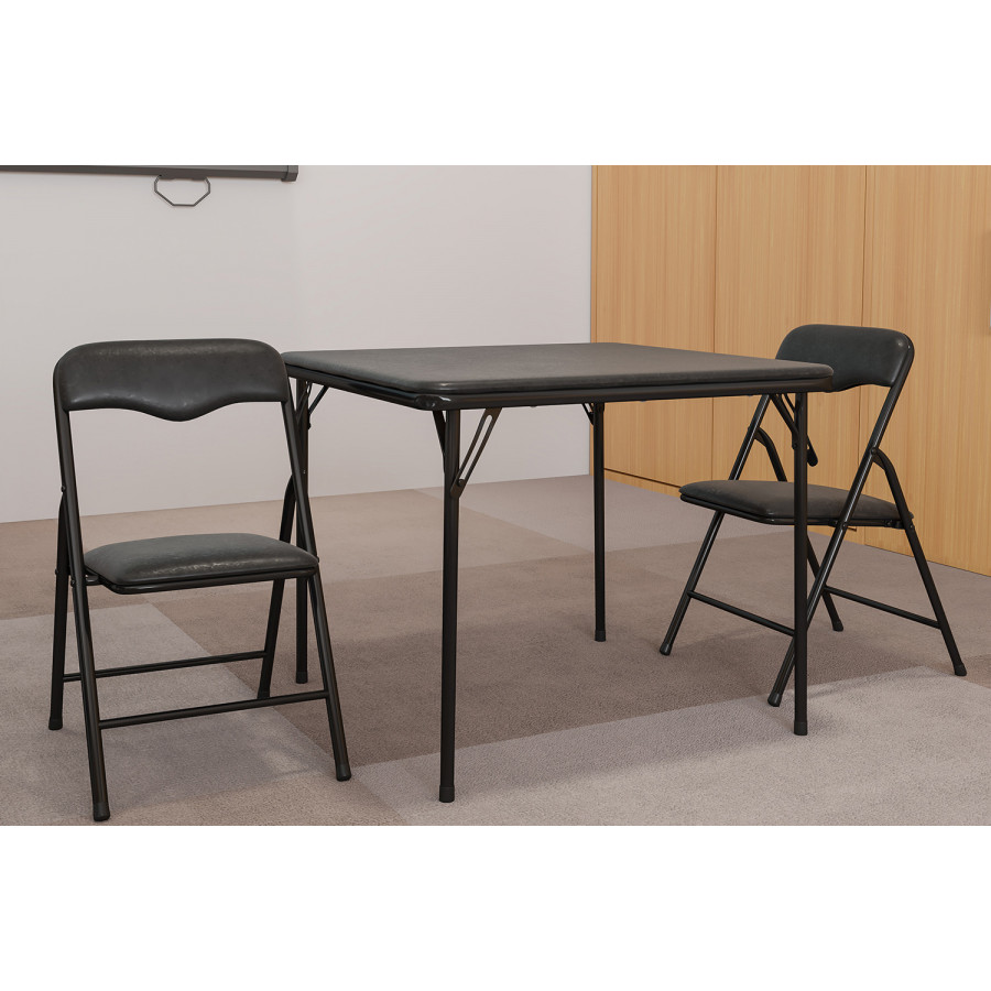 BLNK Mindy Kids Folding Table and Chair Set 3 Piece - Black