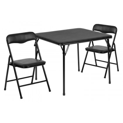 BLNK Mindy Kids Folding Table and Chair Set 3 Piece - Black