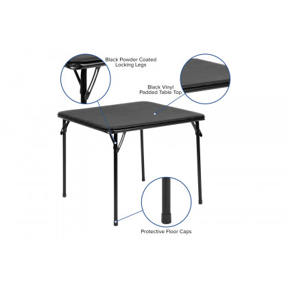 BLNK Mindy Kids Folding Table and Chair Set 3 Piece - Black