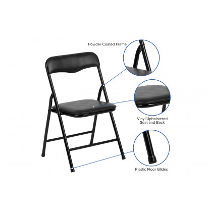 BLNK Mindy Kids Folding Table and Chair Set 3 Piece - Black