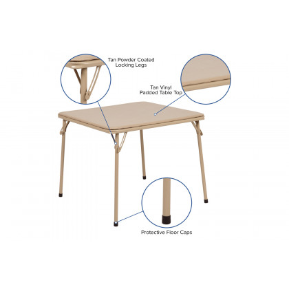 BLNK Mindy Kids Folding Table and Chair Set 3 Piece - Tan