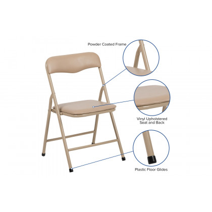 BLNK Mindy Kids Folding Table and Chair Set 3 Piece - Tan