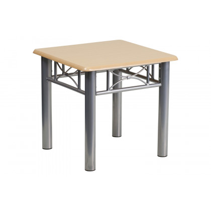 BLNK - Troy Natural Laminate End Table with Silver Steel Frame