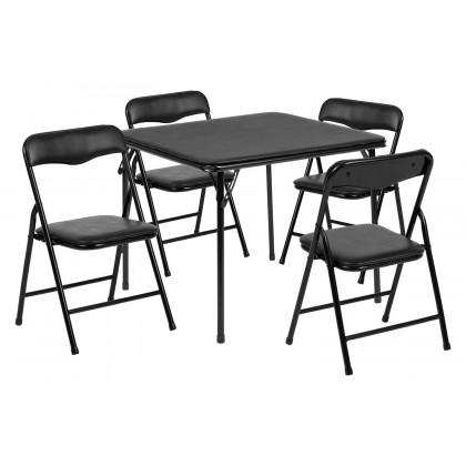 BLNK Mindy Kids Folding Table and Chair Set 5 Piece - Black