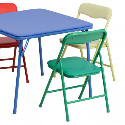 BLNK Mindy Kids Folding Table and Chair Set 5 Piece - Colorful