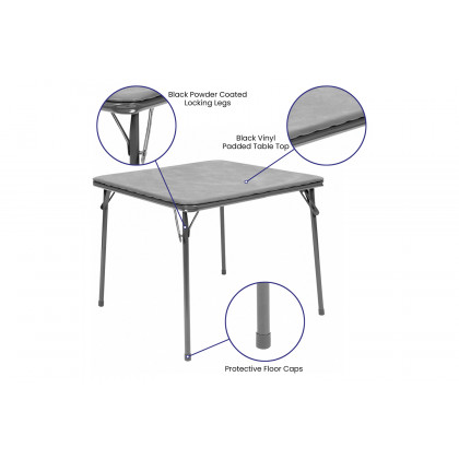 BLNK Mindy Kids Folding Table and Chair Set 5 Piece - Gray