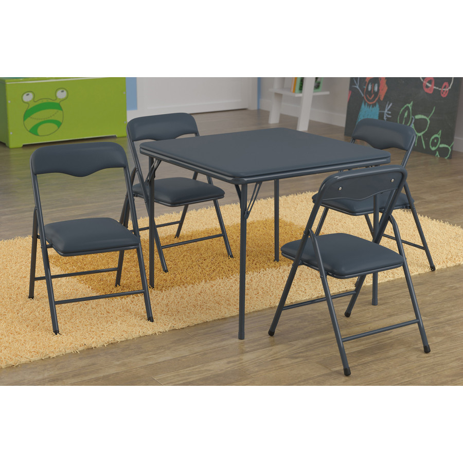 BLNK Mindy Kids Folding Table and Chair Set 5 Piece - Navy