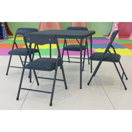 BLNK Mindy Kids Folding Table and Chair Set 5 Piece - Navy
