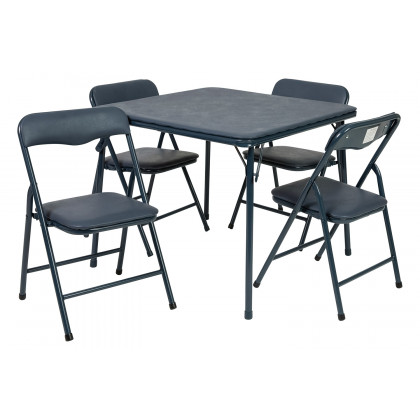 BLNK Mindy Kids Folding Table and Chair Set 5 Piece - Navy