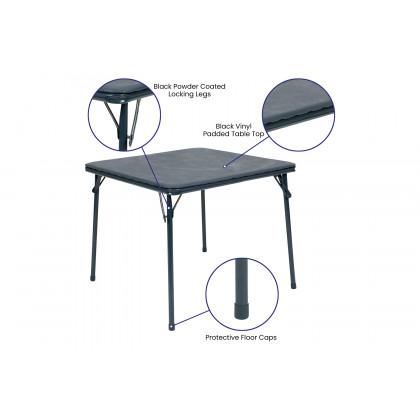 BLNK Mindy Kids Folding Table and Chair Set 5 Piece - Navy