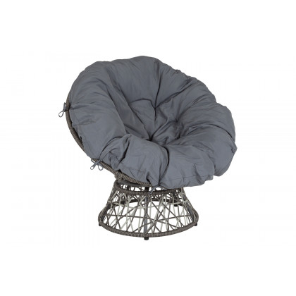 BLNK - Bowie Comfort Series Swivel Patio Chair with Dark Gray Cushion