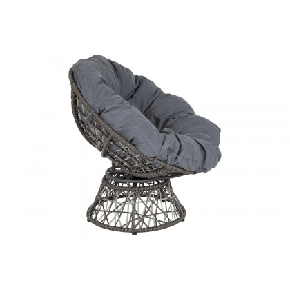 BLNK - Bowie Comfort Series Swivel Patio Chair with Dark Gray Cushion