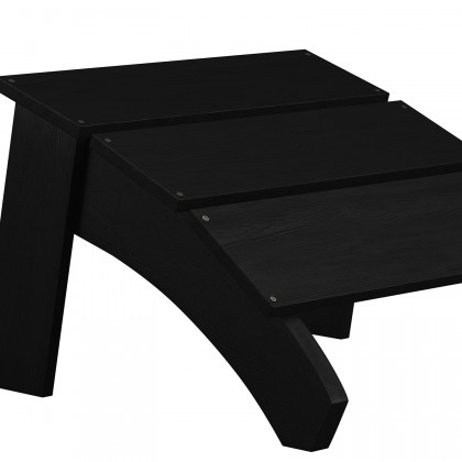 BLNK Sawyer Commercial All-Weather Poly Resin Wood Adirondack Ottoman Foot Rest - Black