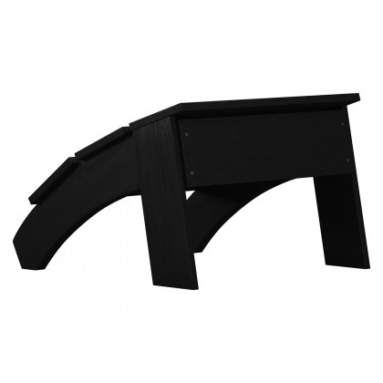 BLNK Sawyer Commercial All-Weather Poly Resin Wood Adirondack Ottoman Foot Rest - Black