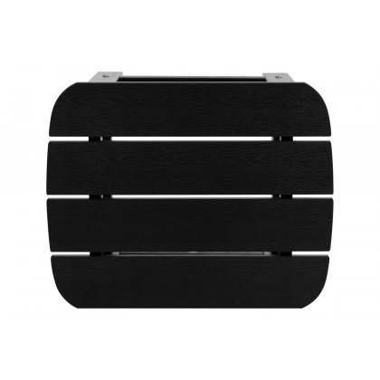 BLNK Charlestown Commercial All-Weather Poly Resin Wood Adirondack Chairs with Side Table 2 Pack - Black