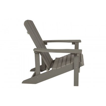 BLNK - Charlestown Commercial All-Weather Poly Resin Wood Adirondack Chairs with Side Table 2 Pack
