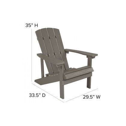 BLNK - Charlestown Commercial All-Weather Poly Resin Wood Adirondack Chairs with Side Table 2 Pack