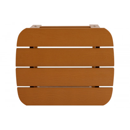 BLNK Charlestown Commercial All-Weather Poly Resin Wood Adirondack Chairs with Side Table 2 Pack - Teak