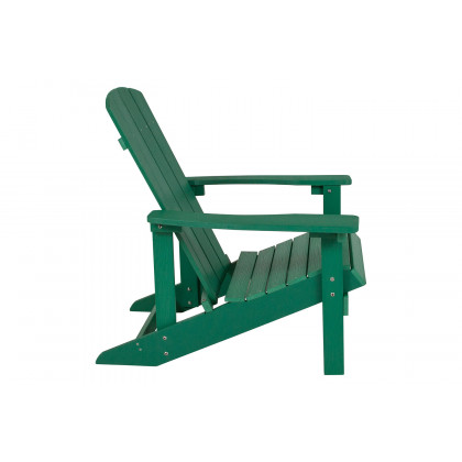 BLNK Charlestown Commercial Poly Resin Wood Adirondack Chair Set with Star and Moon Firepit with Mesh Cover 5 Piece - Green