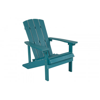 BLNK Charlestown Commercial Poly Resin Wood Adirondack Chair Set with Star and Moon Firepit with Mesh Cover 5 Piece - Sea Foam