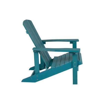 BLNK Charlestown Commercial Poly Resin Wood Adirondack Chair Set with Star and Moon Firepit with Mesh Cover 5 Piece - Sea Foam