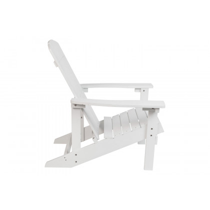 BLNK Charlestown Commercial Poly Resin Wood Adirondack Chair Set with Star and Moon Firepit with Mesh Cover 5 Piece - White
