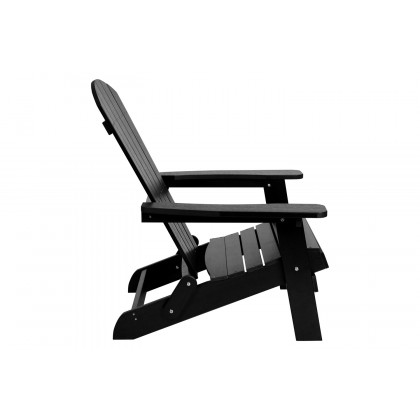 BLNK Charlestown Commercial All-Weather Poly Resin Wood Folding Adirondack Chair - Black