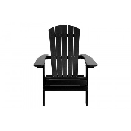 BLNK Charlestown Commercial All-Weather Poly Resin Wood Folding Adirondack Chair - Black