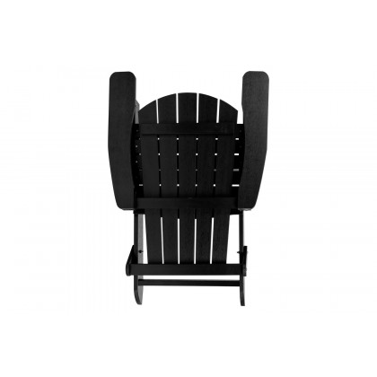 BLNK Charlestown Commercial All-Weather Poly Resin Wood Folding Adirondack Chair - Black