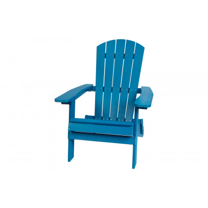 BLNK Charlestown Commercial All-Weather Poly Resin Wood Folding Adirondack Chair - Blue