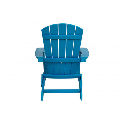 BLNK Charlestown Commercial All-Weather Poly Resin Wood Folding Adirondack Chair - Blue