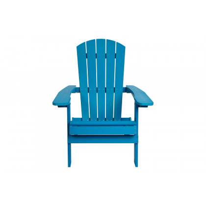 BLNK Charlestown Commercial All-Weather Poly Resin Wood Folding Adirondack Chair - Blue