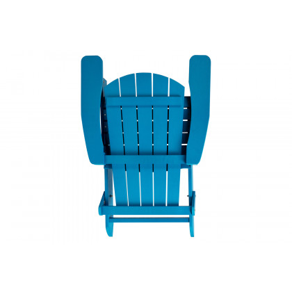 BLNK Charlestown Commercial All-Weather Poly Resin Wood Folding Adirondack Chair - Blue
