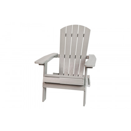 BLNK Charlestown Commercial All-Weather Poly Resin Wood Folding Adirondack Chair - Gray