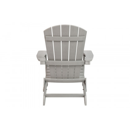 BLNK Charlestown Commercial All-Weather Poly Resin Wood Folding Adirondack Chair - Gray