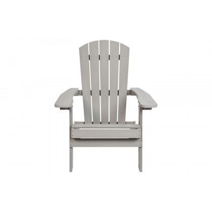 BLNK Charlestown Commercial All-Weather Poly Resin Wood Folding Adirondack Chair - Gray