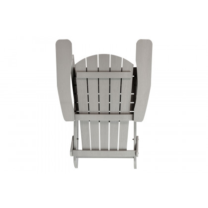 BLNK Charlestown Commercial All-Weather Poly Resin Wood Folding Adirondack Chair - Gray