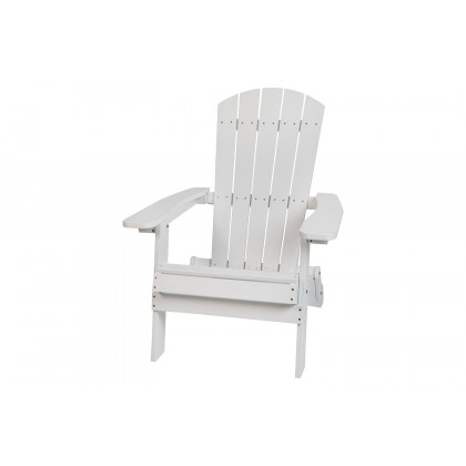 BLNK Charlestown Commercial All-Weather Poly Resin Wood Folding Adirondack Chair - White