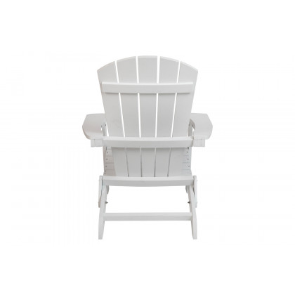 BLNK Charlestown Commercial All-Weather Poly Resin Wood Folding Adirondack Chair - White