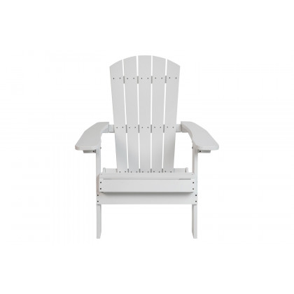 BLNK Charlestown Commercial All-Weather Poly Resin Wood Folding Adirondack Chair - White