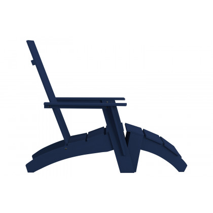 BLNK Sawyer Commercial All-Weather Poly Resin Wood Adirondack Chair with Foot Rest - Navy
