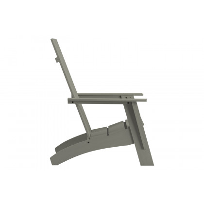 BLNK Sawyer Commercial All-Weather 2-Slat Poly Resin Adirondack Chairs with 22" Round Wood Burning Firepit Set of 2 - Gray