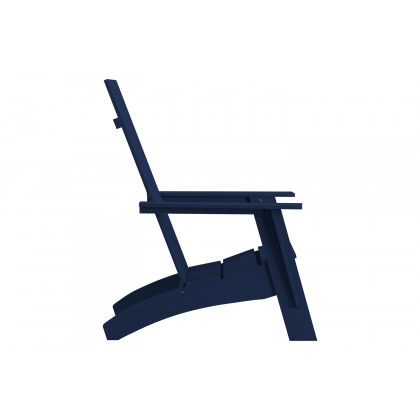 BLNK Sawyer Commercial All-Weather 2-Slat Poly Resin Adirondack Chairs with 22" Round Wood Burning Firepit Set of 2 - Navy