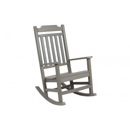 BLNK Winston All-Weather Poly Resin Rocking Chairs with Accent Side Table Set of 2 - Gray