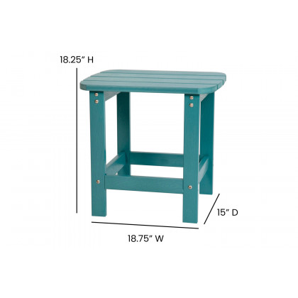 BLNK Winston All-Weather Poly Resin Rocking Chairs with Accent Side Table Set of 2 - Teal
