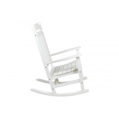 BLNK Winston All-Weather Poly Resin Rocking Chairs with Accent Side Table Set of 2 - White